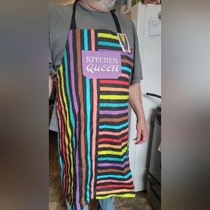Pride Collection "Kitchen Queen" Apron, 100% Cotton, Vibrant, Multicolor